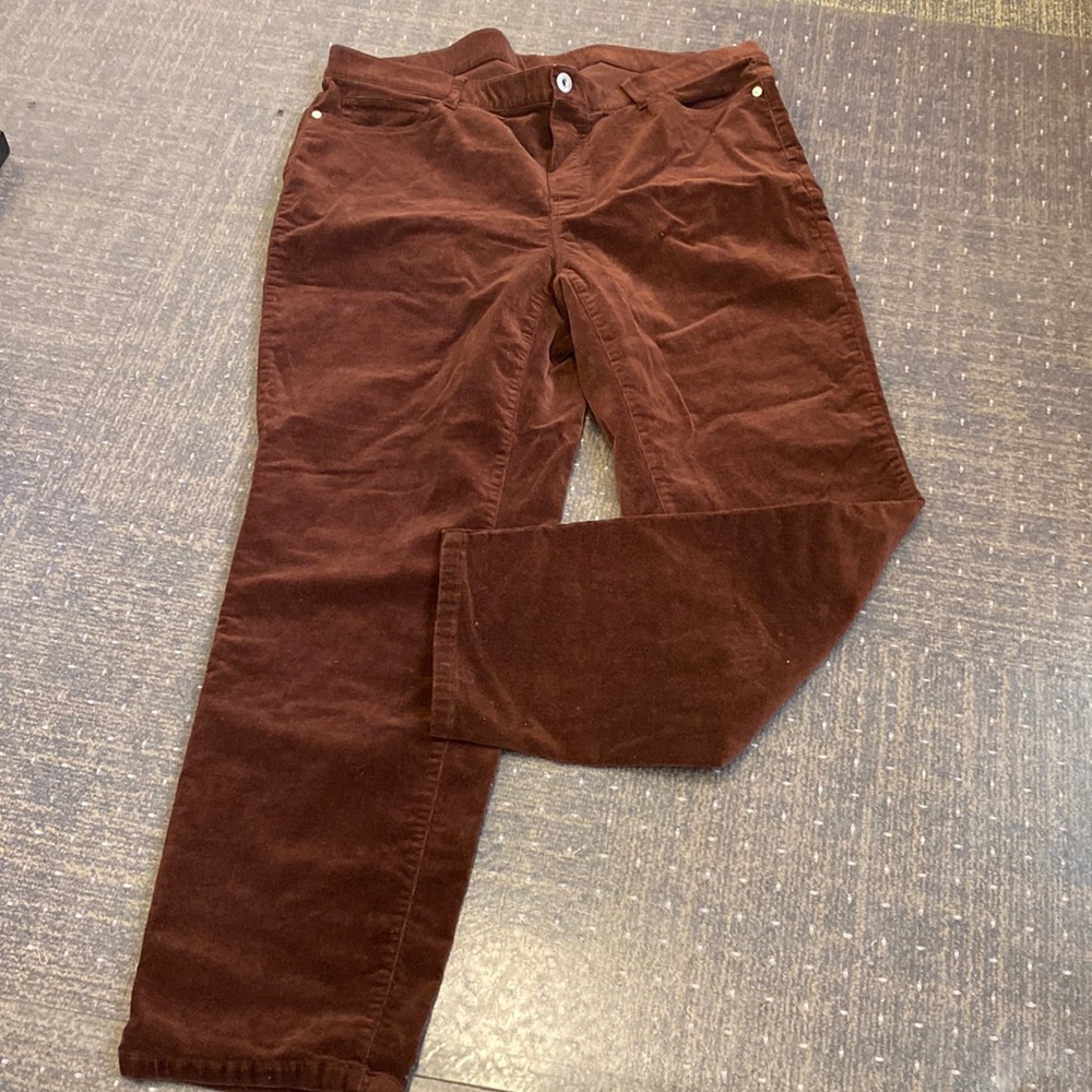 J Jill Brown Cord Pull On Pants XL